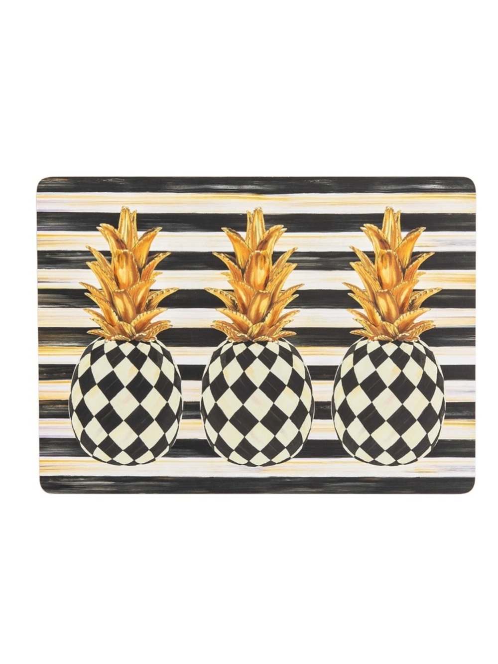 NWT SET OF 4 MacKENZIE CHILDS CORKBACK PINEAPPLE PLACEMATS